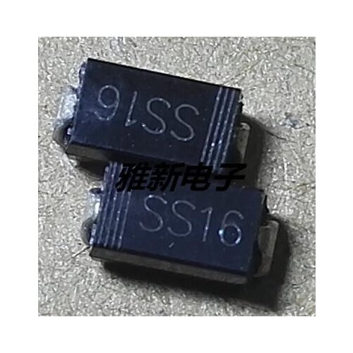 100pcs SS16 SR160 SB160 SMD Schottky Barrier Rectifier Diode 1A 60V DO-214AC SMA