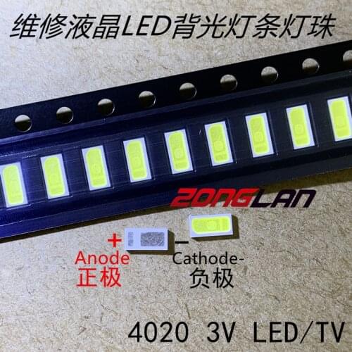 300Pieces/lot FOR 4020 LED AOT LED LCD TV Backlight Ball 0.5W 3V Cold White 4020C-W3C4