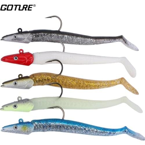 Goture 5 Pieces Jig Fish Lead Head Fishing Lure SwimBait 12.5cm/22g (4.92inch/0.78oz) Soft Bait Soft Lure