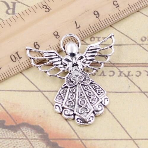 5pcs Charms Guardian Angel 42x38mm Tibetan Silver Color Pendants Antique Jewelry Making DIY Handmade Craft Pendant