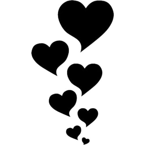 7.7cm*13.6cm Hearts Love Fashion Car Sticker Vinyl Decor Decal Car Styling Black/Silver S3-7011