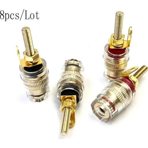 8pcs/lot 42MM Gold Plated Speaker Terminal Binding Post Amplifier Connector Suitable For 4mm Banana Plug