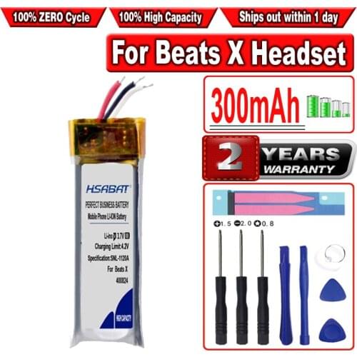 HSABAT 120mAh Battery for Beats X Headset Earphone beatsx battery headset