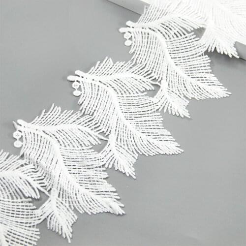 David Accessories 13cm Embroidered Flower Leaf Lace Trim Ribbon 1 yards,DIY Garment Supply,Sewing Accessories, 1Y53886