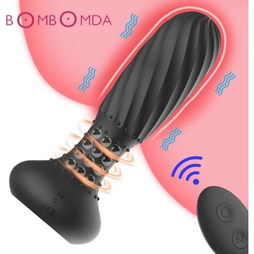 Anal Vibrator Wireless Remote Control Rotating Dildo Vibrator Male Prostate Massager Butt Plug Vibrator Anal Sex Toys For Men
