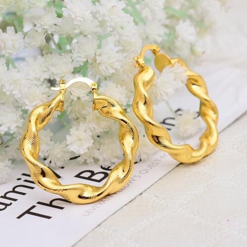 Annayoyo WholesaleAfrican Gold Color Drop Earrings for Women/Girls,Nigeria Jewelry Gifts With Heart Small Pieces