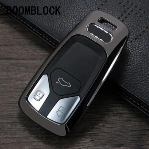 BOOMBLOCK Car-Styling For Audi Q5 Q7 A4 B9 8S Allroad TT TTS 2016 2017 Zinc alloy Car Key Cover Case Shell