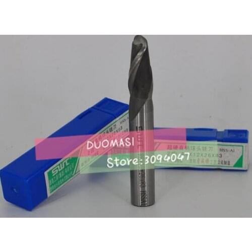 Free shipping 10PCS R1.0 high speed steel ball end milling cutter, straight shank white steel cutter, R alloy milling cutter