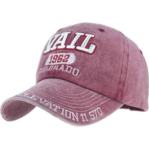 1962 VAIL Cotton Baseball Cap Casual Snapback Hat Men Women Hats Retro Caps