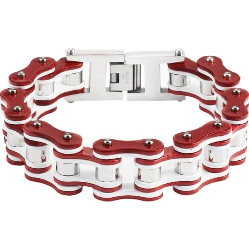 New Punk fashion Jewelry Special Biker Bicycle Motorcycle Chain Mens and womens Bracelets Bangles 16mm Titanium Steel Bracelet