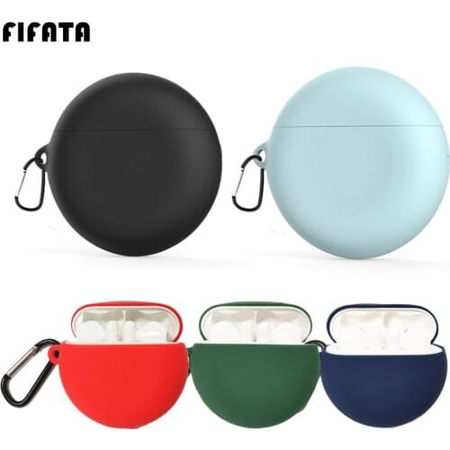 FIFATA Earphone Case With Hook For Huawei Freebuds 3 Silicone Cover Protector Shell For Freebuds 3 Wireless Bluetooth Headphone