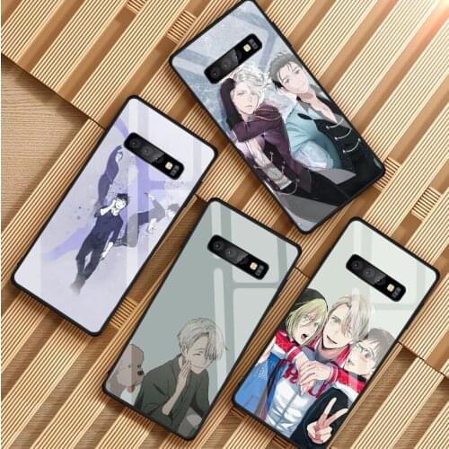 Anime yuri on ice victuri Tempered Glass Phone Case For Samsung Galaxy S8 S9 S10 S20 PLUS J6 J8 2018 NOTE 8 9 10 Cover Shell
