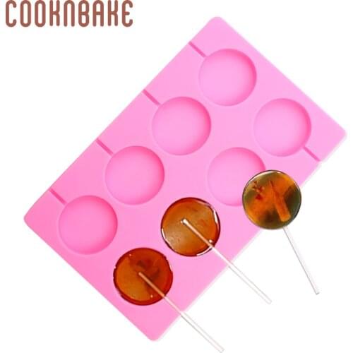 COOKNBAKE Silicone lollipop Mold big round Lollipop chocolate candy tool sugar lolly form biscuit cake decorating mould DIY cake