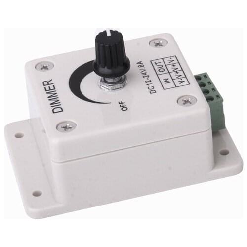 DC 12V-24V 8A LED Adjustable Brightness Light Switch Dimmer Controller