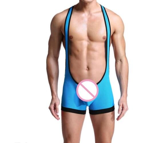Mens Slim Shapers Stretchy Leotard Wrestling Singlet Breathable Bodysuit Jumpsuit Sexy One Piece Tight Shapers Hot Sale