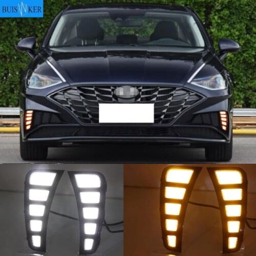 1set car bumper headlight for Hyundai Sonata daytime light 2020~2022y DRL car accessories LED headlamp for Sonata fog light
