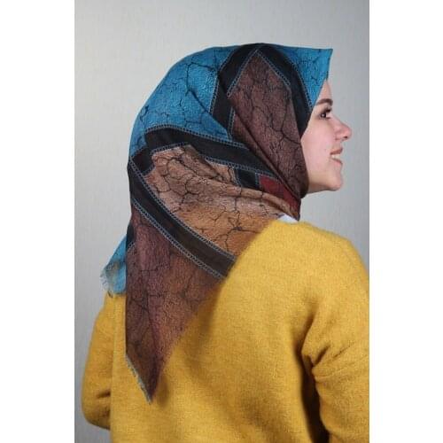 FOMARA SHİNE PATTERNED SILVERY LINEN SCARF-DESEN-08-RENK-11