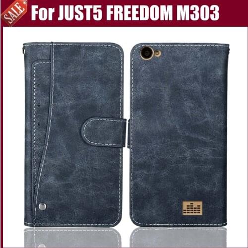 Hot Sale! JUST5 FREEDOM M303 Case High Quality Flip Leather Phone Case Protective Cover With Card Slots