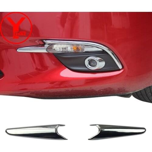 Chrome front fog light trim For Mazda 3 Axela 2017 accessories ABS lamp for mazda 3 2018 axela accessorios car styling YCSUNZ