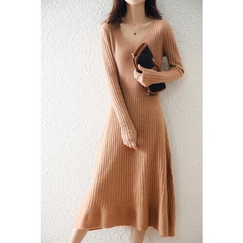 JINYUQIXIANG Fashionable Knitted Dresses