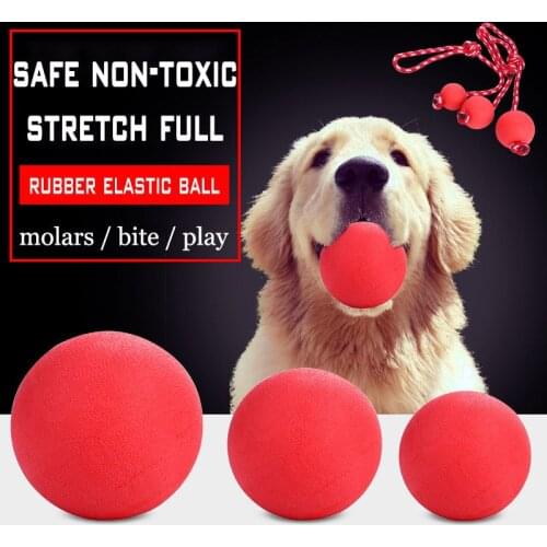 Interactive Dog Toys For Large Dogs Rubber Elastic Ball Puppy Toy Piercing Dog Rope Toy Dog Chew Toy Bite Resistant