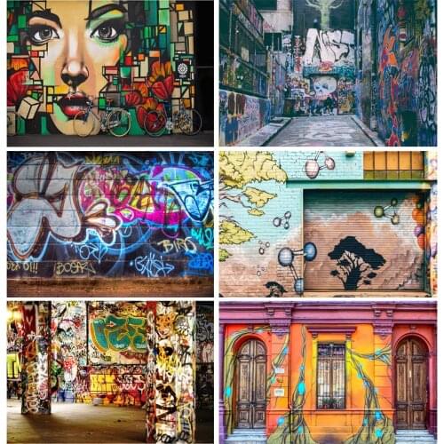 Brick Wall Art Graffiti Photography Backdrops Baby Children Portrait Photography Background For Photo Studio 210328TYD-02