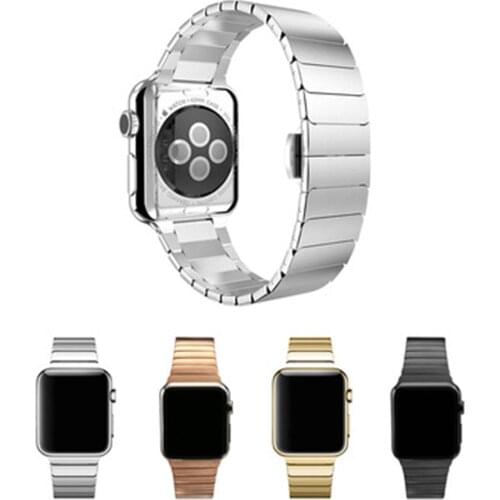 Classic Butterfly Buckle Strap for Apple Watch Band 44mm 38mm Stainless Steel Bracelet Compatible iWatch Series 6/5/4/3/2/1/SE