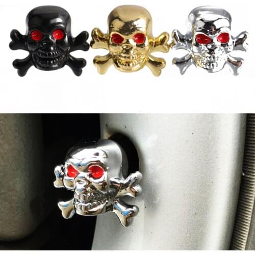 40Pcs/10sets Car Wheel Tyre Tires Valve Stem Caps Skull Style Antirust Copper Core Motorcycle Bike Air Caps Dust Covers