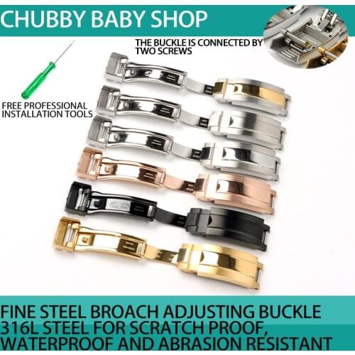 9mm Combination folding Buckle Watchband watch band clasp For Role strap for Daytona Submariner DEEPSEA click tools free