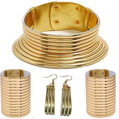 LZHLQ Africa Style Necklace & Earrings Women Bracelets Earrings Set Collar Necklace Jewelry Sets