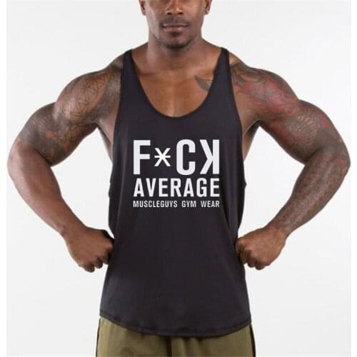 Brand Tank Top Gym Mens Back Clothing Bodybuilding Singlets Fitness Workout Sports Shirt Vest Muscle Fashion Sleeveless Stringer