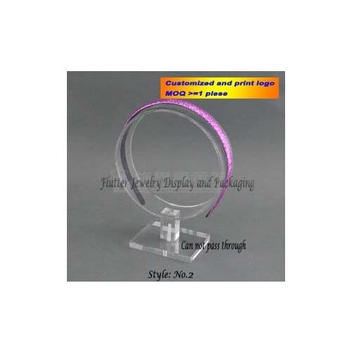 Fashion Acrylic Round Headwear Display Rack Headband Showing Stand Hair Accessories Holder Jewelry Showcase Shelf