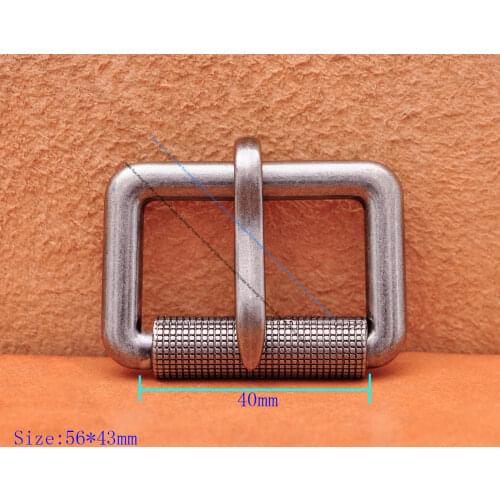 Mens Quality Sturdy Heavy Duty Antique Silver Metal Prong Big Pin Rectangle Leather Belt Buckle Fit 40mm Belt Strap