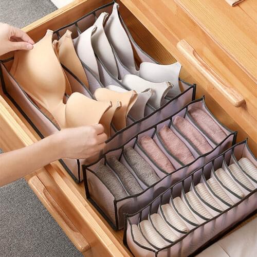 1Pcs Underwear Bra Organizer 6 Grids/7 Grids/11 Grids Divider Boxes for Household Drawer Closet Organizers Multi Purpose