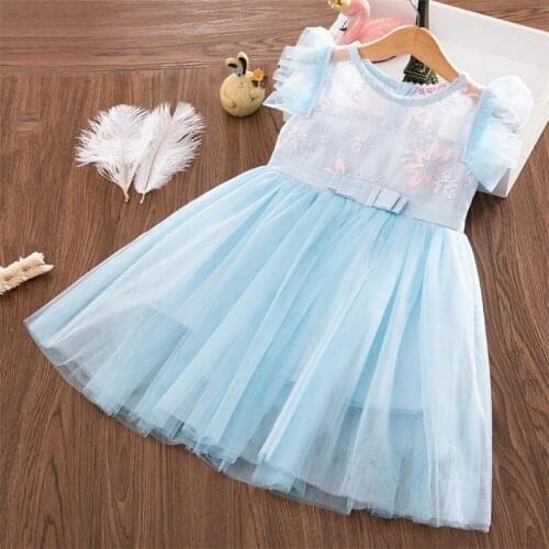 Girls Dress Lace Embroidered Dress Family Party Birthday Party Princess Dress Baby Clothes Vestidos