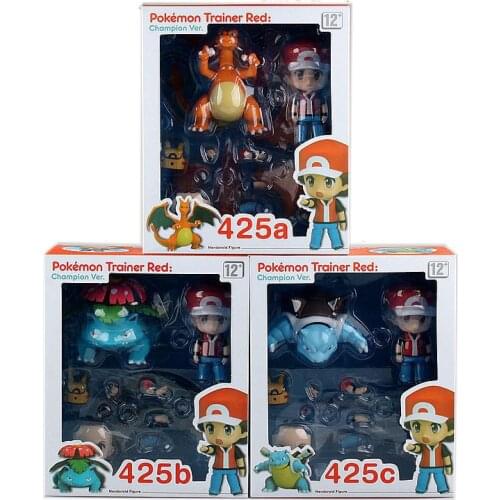 Pokmon 20Th Anniversary Edition Ash Ketchum Charmander Venusaur Squirtle Q Version Clay Figure Model Toys Childrens Gifts