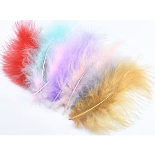20Pcs Fluffy Turkey Marabou Feathers party decoration 10-15CM DIY colorful natural feathers for crafts Home plumes Accessories