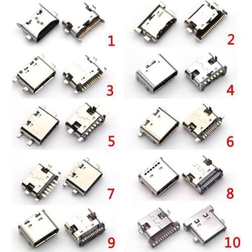 50pcs Micro USB Type C Connector Jack Charging Dock Port Plug Type-C Socket Female Jack For Xiaomi Huawei Samsung Sony