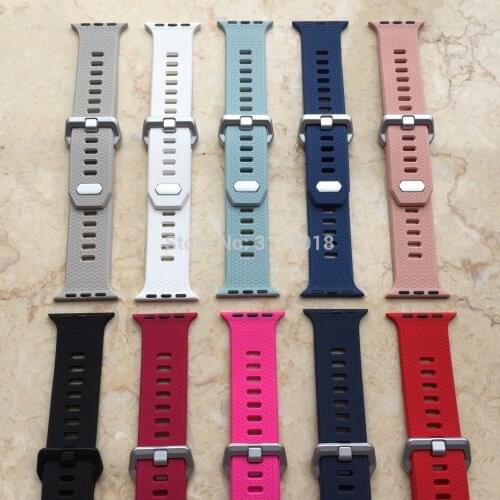 Colorful Sport Soft Silicone Band For Apple Watch Series 4 3 2 5 6 SE 40mm/44mm 42mm Wrist Bracelet Strap Replacement Watchstrap