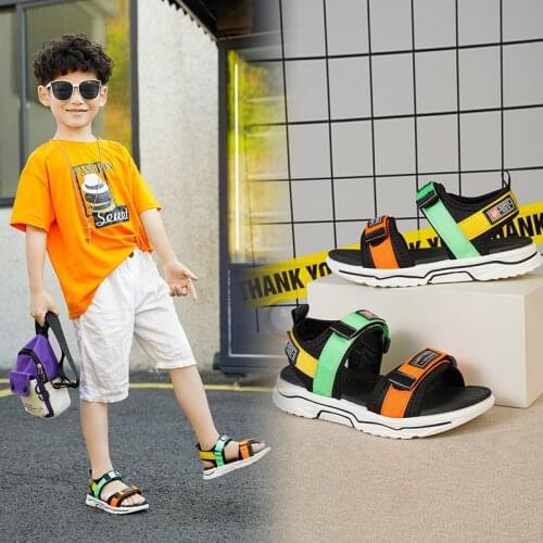 Fashion Summer Boys Sandals Kid Sandals Children Shoes Cut-outs Rubber School Shoes Breathable Open Toe Casual Boy Sandals