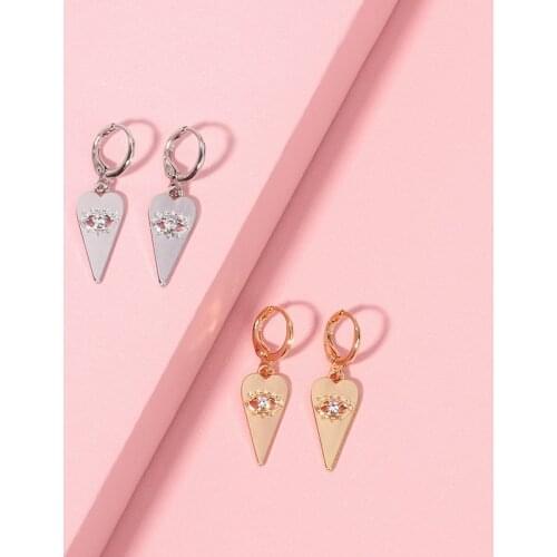 Bohemian Shiny CZ Hollow Evil Eye Drop Earrings for Women Gold Silver Color Metal Long Dangle Earring 2020 Statement Jewelry