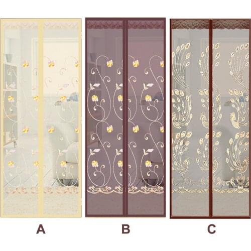 Summer Magnetic Door Net Curtain Fashion Flower Anti Mosquito Insect Fly Bug Mesh Net Screen Stickers for Home Rooms Chicken