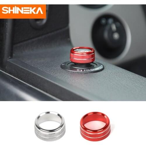 SHINEKA Car Rearview Mirror Control Adjustment Switch Trim Ring Cover Aluminium Alloy Accessories For Ford Mustang 2009-2013
