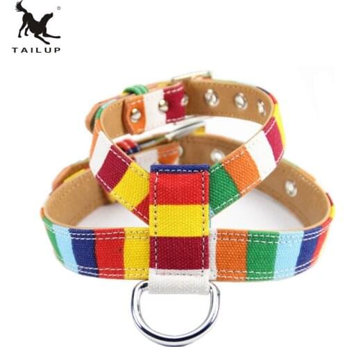 TAILUP New Arrival Pet Harness For Small Dogs Chihuahua Yorkie Striped Flocking Cloth Harnesses