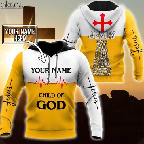 CLOOCL Christian Jesus Catholic DIY Customize Name 3D Print Men Women Hoodie Autumn Hot Selling Casual Streetwear Wild Pullovers