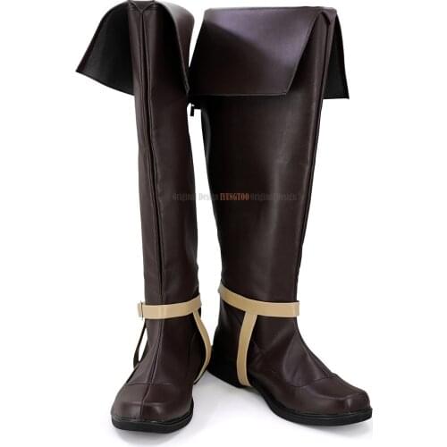Donnel Shoes Cosplay Fire Emblem Awakening Donnel Cosplay Long Boots Brown Shoes Custom Made