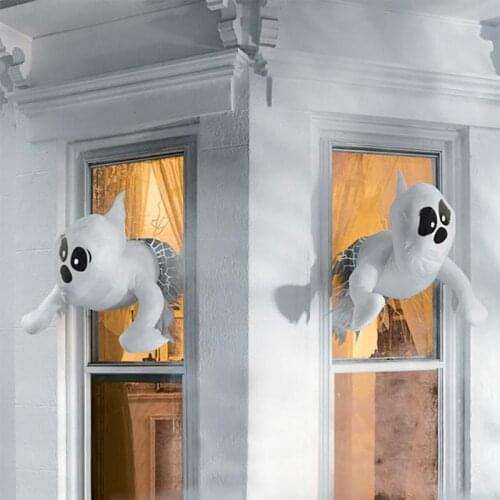 Halloween Bumping Window Ghost Window Decoration Broken Window Ghost Halloween Outdoor Door Window Wall Decoration