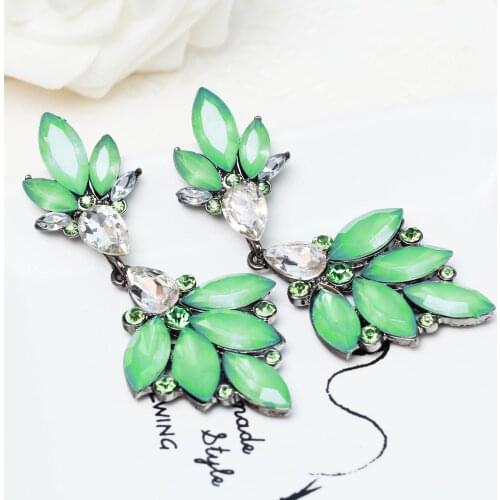 YaYi Jewelry Fashion BOHO Multi Glass Crystal Rhinestone Dangle Women Ancient Gold Color Wear Ear Band Long Tassel Earrings