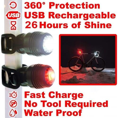 Bicycle Taillight Aluminum Alloy Helmet Light Waterproof Night Cycling Warning Light MTB Bike LED Headlight Bike Accessories