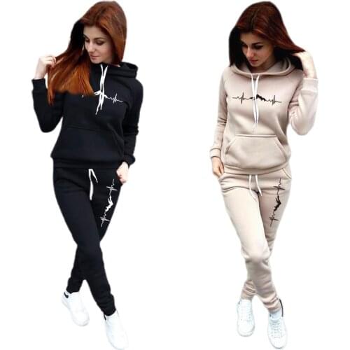 Womens Sports Outfits Hoodies and Sweatpants Classic Daily Casual Jogging Tracksuit